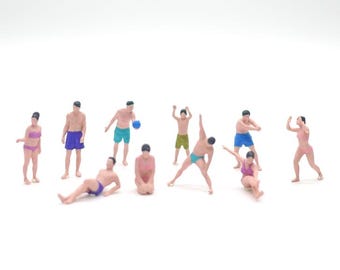 1 64 Beach Party Mini Figures Hand Painted Swimsuit People for Diorama