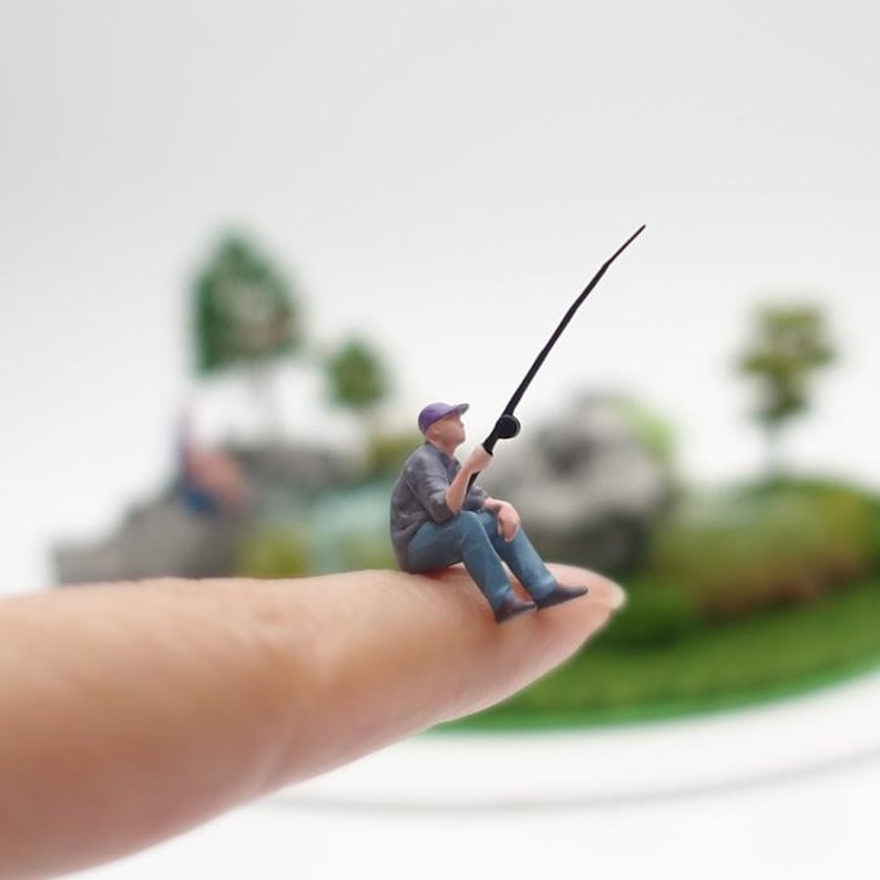 1-64-fishing-mini-figures-hand-painted-diorama-people-diorama-base-etsy