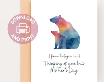 Sympathy Mothers Day Card, Loss of Baby, Pregnancy Loss, Miscarriage Memorial, Infant Loss, Mom Bereavement Card (PrintableDigital Download)