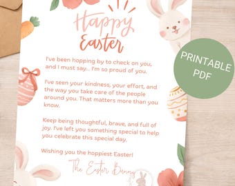 Lettre du lapin de Pâques, lettre du lapin de Pâques, lettre de Pâques imprimable colorée, Pâques imprimable (téléchargement instantané, téléchargement numérique, PDF)