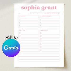 Brain Dump personnalisé imprimable, planificateur de tâches pour le TDAH (téléchargement numérique)