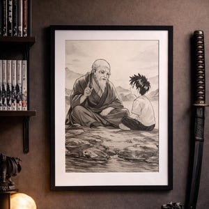 Dibujo a lápiz de anime A4