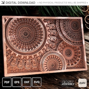 Tribal Mandala Muurdecoratie SVG Lasergesneden Bestanden | Gelaagde Houten Decoratie | Boho DXF PDF