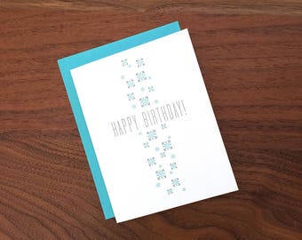 Mid-century Birthday - Letterpress Card