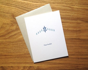 Letterpress Hanukkah Card - Modern Menorah