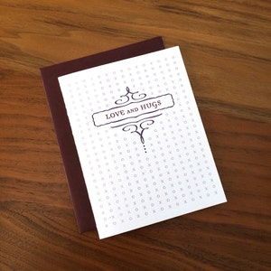 Love and Hugs Letterpress Karte