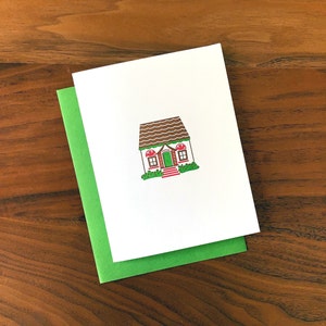 Letterpress Christmas Card - Gingerbread Cottage