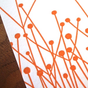 Letterpress Buckslip Notecards Orange Wild Mustard Notecard image 3