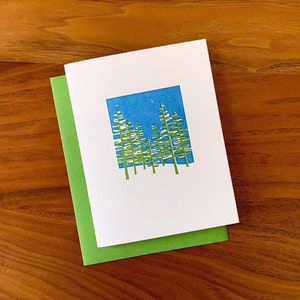 Snowy Trees - Letterpress Holiday Card