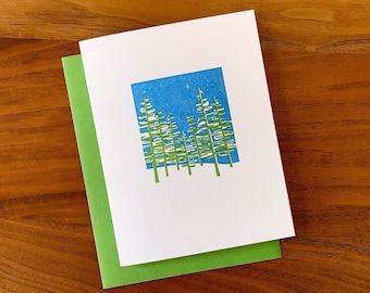 Snowy Trees - Letterpress Holiday Card