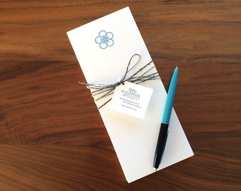 Letterpress Buckslips - Blue Star Flower Notecard