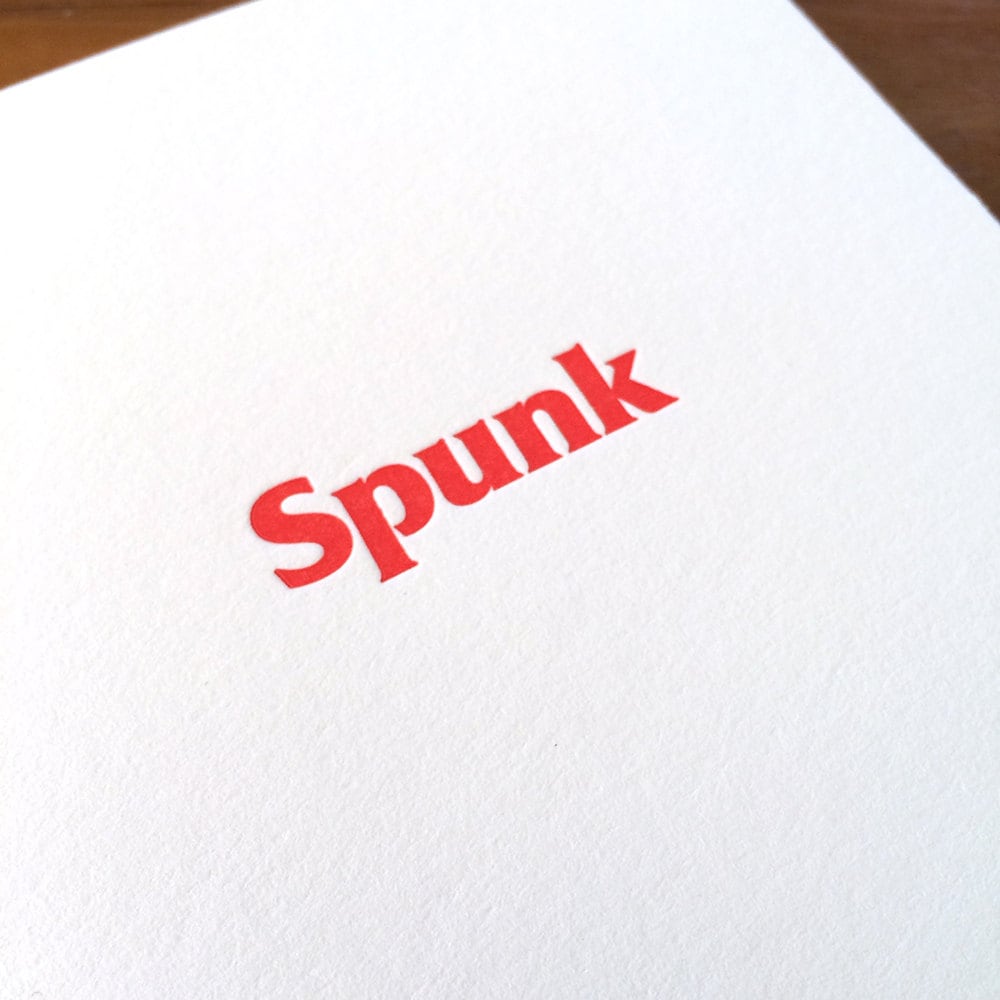 Spunk Letterpress Card Word Play Series Etsy UK