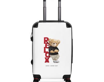 Teddy Bear Suitcase: Relax Bear Travel Luggage with Swivel Wheels