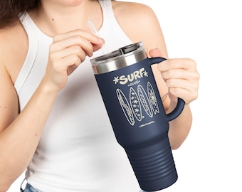 Retro Surf Club Tumbler | 40oz Insulated Travel Mug, Beach Water Bottle