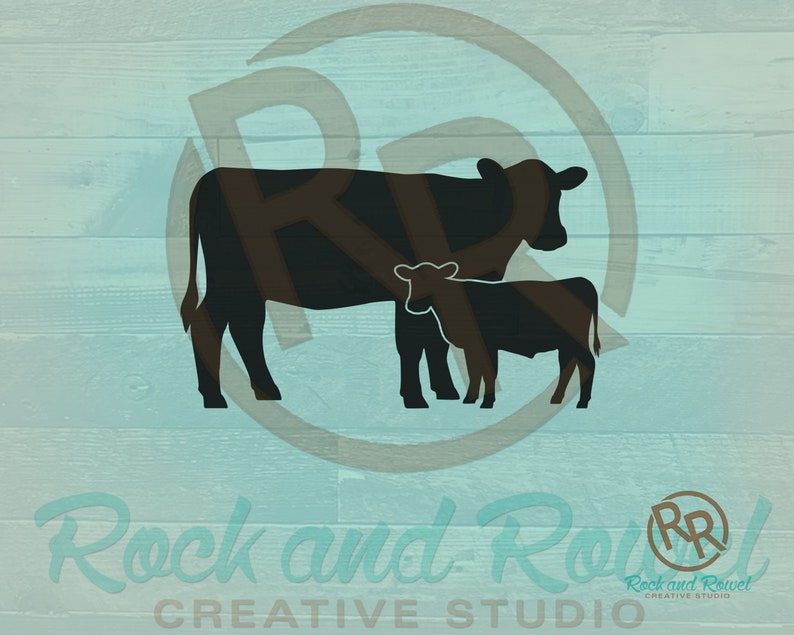 Download Cow Calf Silhouette SVG Files Cattle SVG Vector Download ...