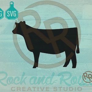 Show Heifer Silhouette SVG Files | Cattle SVG | Vector | Download Vector File | Black Angus Pair | svg file | png file | cow illustration