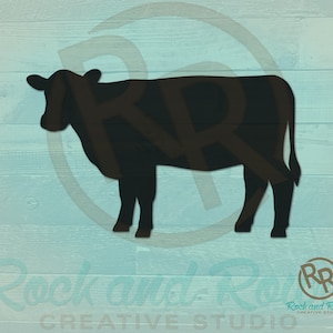 Cow Silhouette SVG Files | Cattle SVG | Cow Vector | Download Vector File | Black Angus Cow | svg file | png file | cow illustration