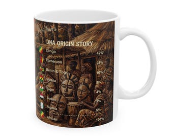 Personalized Genealogy Coffee Mug of Congolese Heritage & Custom Congo Family Tree Ancestry Gift