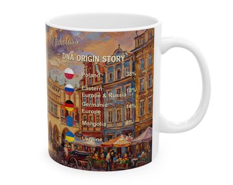 Personalized Genealogy Coffee Mug of Polish Heritage & Custom Poland Family Tree Ancestry Gift