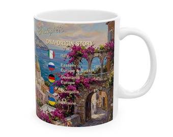 Personalized Genealogy Coffee Mug of Italian Heritage & Custom Italy Family Tree Ancestry Gift