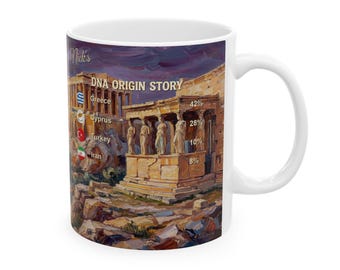 Personalized Genealogy Coffee Mug of Greek Heritage & Custom Greece Ancestry Gift