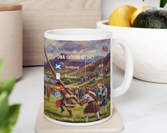 Personalized Genealogy Coffee Mug of Scottish Heritage & Custom Scotland Family Tree Ancestry Gift