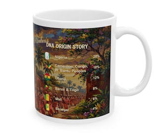 Personalized Genealogy Coffee Mug of Nigerian Heritage & Custom Nigeria Family Tree Ancestry Gift