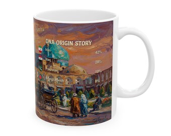 Personalized Genealogy Coffee Mug of Persian Iranian Heritage & Custom Iran Family Tree Ancestry Gift