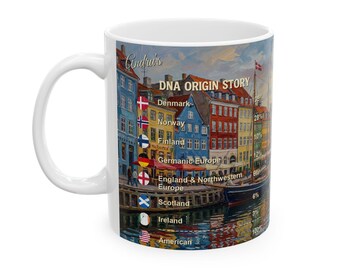 Personalized Genealogy Coffee Mug of Danish Heritage & Custom Denmark Family Tree Ancestry Gift