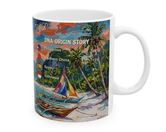 Personalized Genealogy Coffee Mug of Filipino Heritage & Custom Philippines Family Tree Ancestry Gift