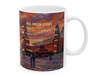 Personalized Genealogy Coffee Mug of Russian Heritage & Custom Russia Family Tree Ancestry Gift