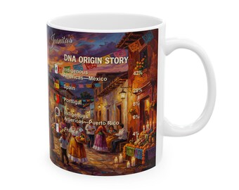 Personalized Genealogy Coffee Mug of Mexican Heritage & Custom Mexico Family Tree Ancestry Gift