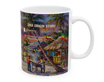 Personalized Genealogy Coffee Mug of Jamaican Heritage & Custom Jamaica Family Tree Ancestry Gift