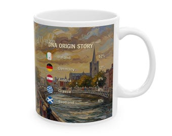 Personalized Genealogy Coffee Mug of Ireland Heritage & Custom Irish Family Tree Ancestry Gift