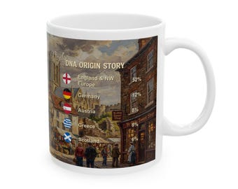 Personalized Genealogy Coffee Mug of English Heritage & Custom England NW Europe Ancestry Gift