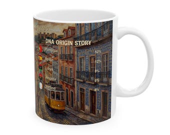 Personalized Genealogy Coffee Mug of Portuguese Heritage & Custom Portugal Family Tree Ancestry Gift