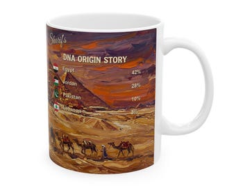 Personalized Genealogy Coffee Mug of Egyptian Heritage & Custom Egypt Family Tree Ancestry Gift
