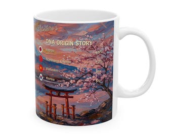 Personalized Genealogy Coffee Mug of Japanese Heritage & Custom Japan Family Tree Ancestry Gift