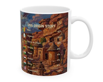 Personalized Genealogy Coffee Mug of Malian Heritage & Custom Mali Family Tree Ancestry Gift