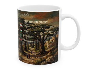 Personalized Genealogy Coffee Mug of Lebanese Heritage & Custom Lebanon Family Tree Ancestry Gift