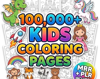Raccolta di oltre 100.000 pagine da colorare per bambini: animali, forme e attività divertenti (download digitale)