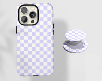 Funda de teléfono a cuadros, estilo retro minimalista, compatible con iPhone 17, 16, 15, 14, 13, 12 Pro Max, X, XS y Samsung S22 Ultra.
