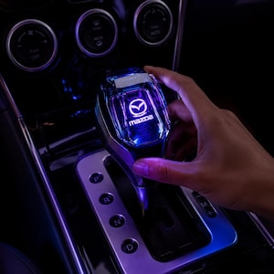 Mazda Style RGB LED Crystal Gear Shift Knob, Motion Activated Illuminated Shifter Handle, Luxury Interior Upgrade Gift