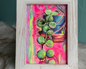 Neon Peperomia Hope Plant Original Acrylic Painting