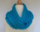 Infinity Scarf Cowl Neck Warmer Handmade Knitted Teal Red Lavender or Pink Gift Idea Cozy Warm Winter