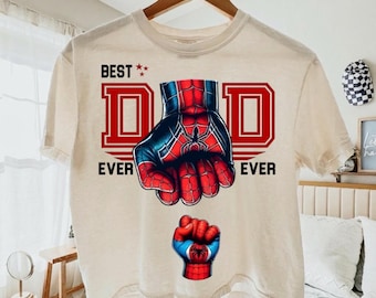 Bester Papa aller Zeiten SpiderMan PNG, Superheld Papa Fist Bump Sublimation, Vatertags-Shirt-Design, Spinnen-Papa Clipart, digitaler Download