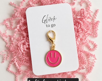 Glücksbringer to go Mutmacher | Smiley Schlüsselanhänger Geschenk Mitbringsel | Freundschaftsgeschenk | Accessoire Taschen & Schlüssel