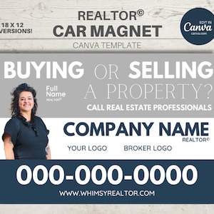 Real Estate Car Magnet Canva Template 18x12