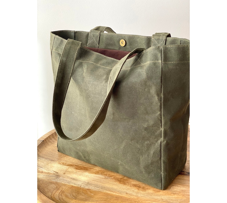 Waxed Canvas Tote Bag Vegan Tote Bag Market Bag Everyday Etsy UK