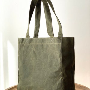 Waxed Canvas Tote Bag Market Bag Everyday Bag Military Green - Etsy